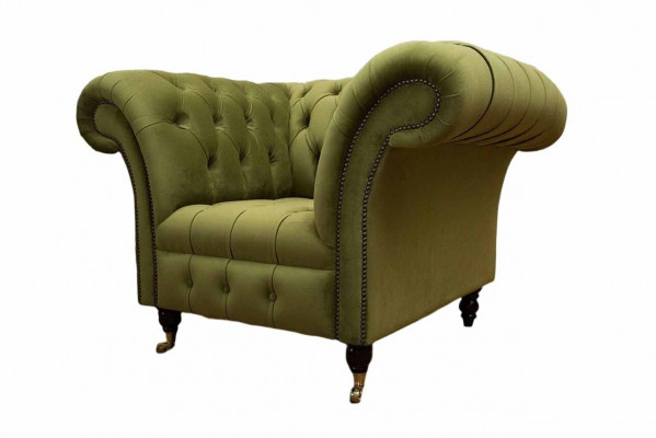 Chesterfield Design Sessel Couch Polster Luxus Textil Couchen Einsitzer