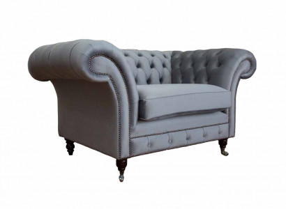 Design Chesterfield Stoff Couch Sessel 1 Sitzer Polster Sofas Lounge Neu