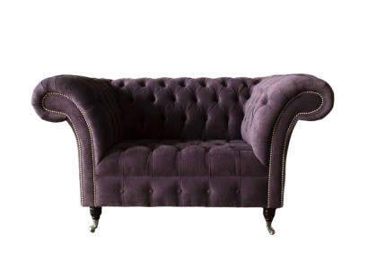 Sessel Chesterfield Samt Einsitzer Luxus Sessel Couchen Wohnzimmer Neu
