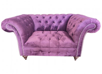 Chesterfield Sessel Couch 1 Sitzer Textil Sessel Stoff Sitz Lounge Möbel