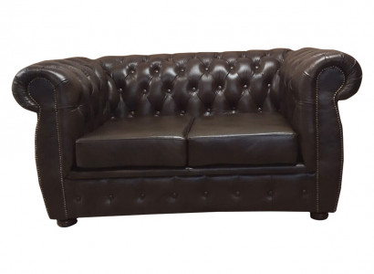 Chesterfield Sofa 2 Sitz Luxus Couch Zweisitzer Sofas Braun Möbel Couchen