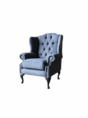Sessel 1 Sitz Textil Lounge Luxus Polster Ohrensessel Einsitzer Design 1