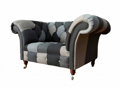 Sofa 1 Sitzer Textil Lounge Luxus Polster Sitzer Neu Sessel Design Couch