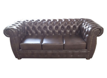Chesterfield Sofa Ledersofa Couch 3 Sitzer Original Braun Sofas