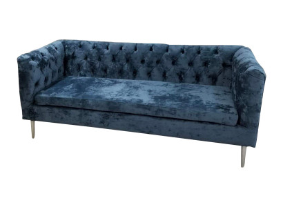 Luxus Chesterfield Sofa 3 Sitzer Couch Textil Modern Sofas Blau Turkis