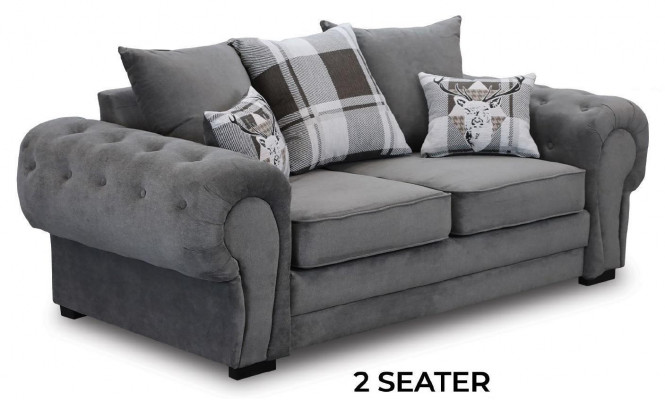 Sofagarnitur 3+2+1 Chesterfield-Möbel Wohnzimmer Textil im italienischen Stil