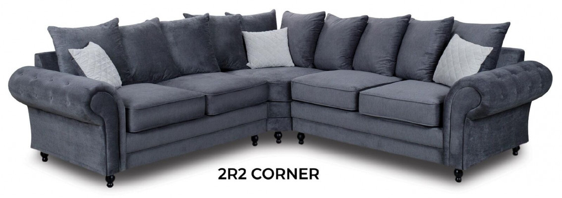 Modern Ecksofa Sofa Stil Grau Sofa Polster Stoff Textil Möbel L-Form Couchen