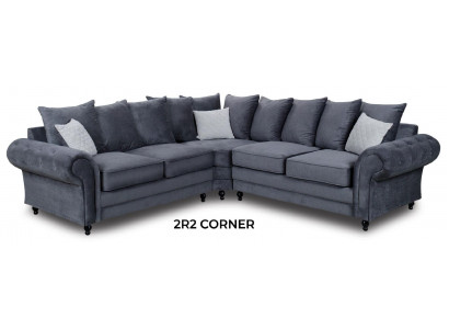 Modern Ecksofa Sofa Stil Grau Sofa Polster Stoff Textil Möbel L-Form Couchen