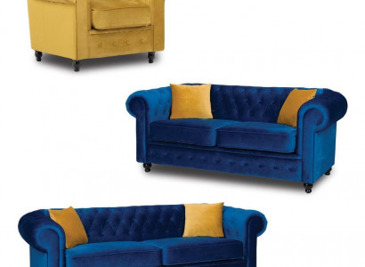 Chesterfield Sofagarnitur Couch Möbel Wohnzimmer Einrichtung 3+2+1 Sitzer