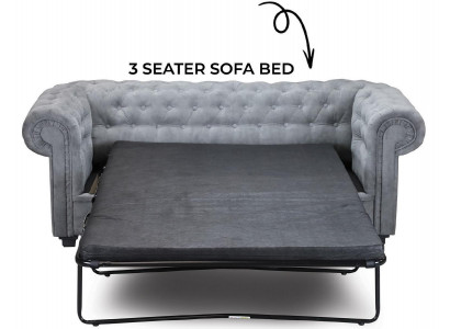 Chesterfield Sofa mit Bettfunktion Bengalisches Klappbett Couch Schlafsofa