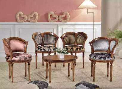 Wohnzimmer Set Couchtisch Stühle Designer Klassisches Möbel Set 5tlg