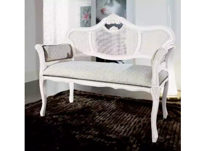 Bank Wohnzimmer Klassischer Sitzbank Stoff Textil Möbel Sitzbänke Bänke