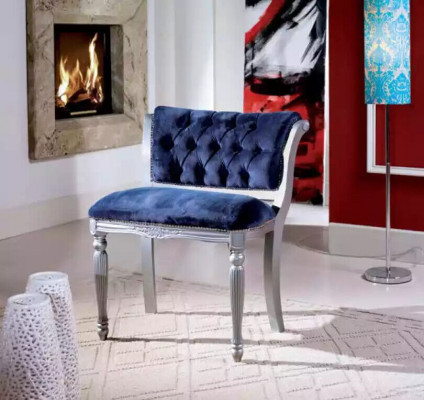 Blauer Chesterfield Esszimmerstuhl Sitzmöbel Polsterstuhl Sessel Klassisches Design