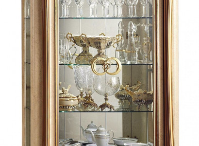 Vitrine Vitrinen Schrank Glasschrank Wohnzimmer Regal Rokoko Barock Echtes Holz