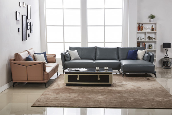 Designer Sofa Couch Garnitur Ecksofa mit Hocker Polster Wohnlandschaft