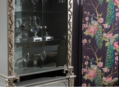 Vitrinen Glas Holz Schrank Vitrine Wohnzimmer Möbel Anrichte Schränke