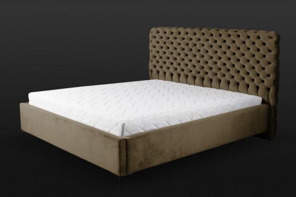 Grünes Chesterfield-Bett Klassisches Schlafzimmermöbel-Design Eleganter Stoff