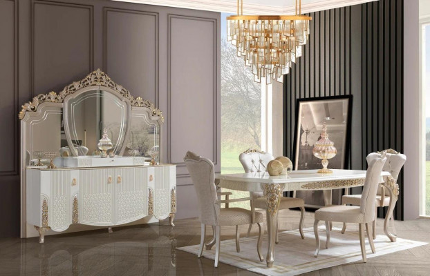 Esszimmer Set Essgruppe Esstisch mit 6x Stühle Modernen 8tlg Garnitur