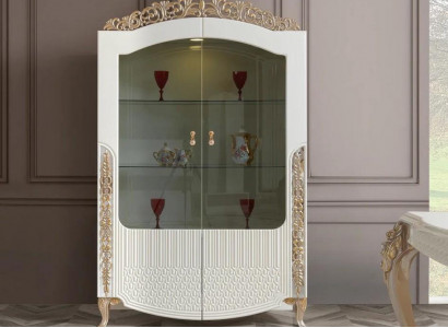 Vitrine standregal neu Wohnzimmer Design Möbel modern Holz/Glas Weiß