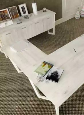 Moderner Weißer Schreibtisch Luxus Ecktisch Holzmöbel Arbeitszimmer Neu