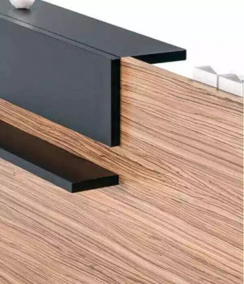 Moderner Empfangstisch Luxus Büro Holz Möbel Braun Rezeption Stilvoll