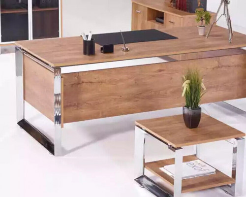 Moderner Brauner Schreibtisch Büro Möbel Holz Arbeitszimmer Design Stil