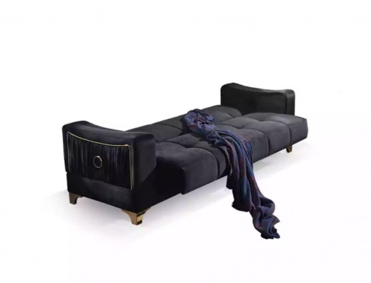 Schwarzes Sofa Designer 3-Sitzer Luxus Couch Stoffsofa Relax Möbel Sofas
