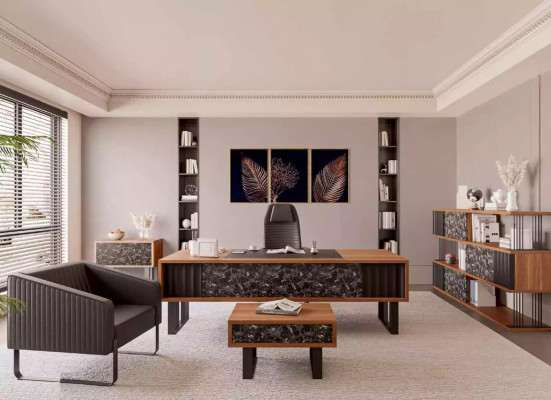 Massivholz Schreibtisch Arbeitszimmermöbel Büroeinrichtung Designer Möbel
