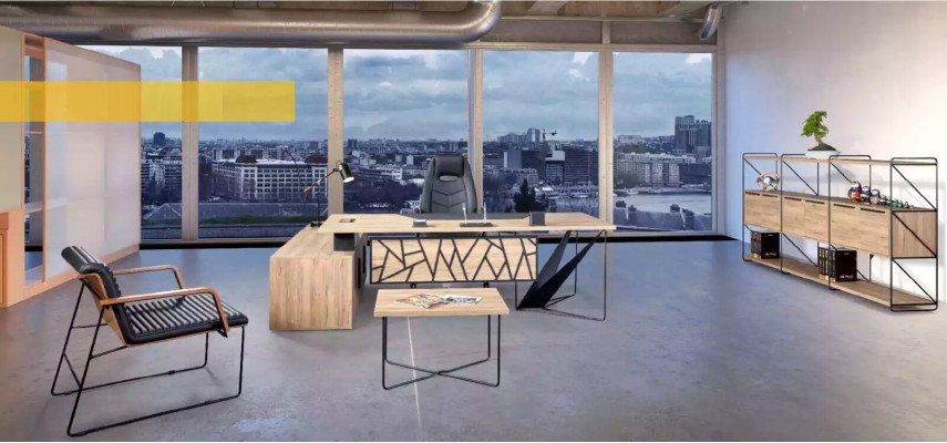 Designer Metall Couchtisch Holzmöbel Arbeitszimmer Einrichtung Büromöbel