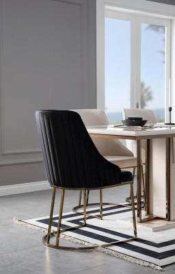Garnitur Essgruppe Esszimmer Esstisch Stühle 9tlg Luxus Weiß Anrichte