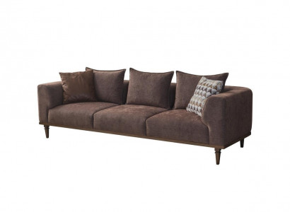 Viersitzer Sofa 4 Sitzer Couch Braun Stoffsofa Polstersofa Moderne
