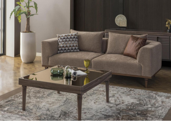 Dreisitzer Sofa 3 Sitzer Stoffsofa Polstersofa Grau Modern Stoff Neu