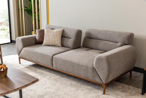 Couch Stoffsofa Polstersofa Sofa 3 Sitzer Dreisitzer Grau Design Sofas