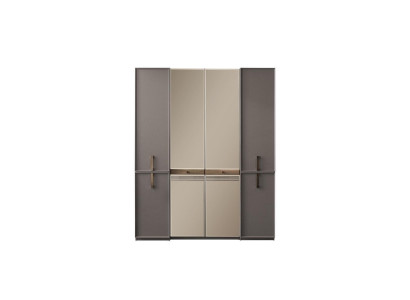 Kleiderschrank Schlafzimmerschrank Schrank Holzschrank Grau Spiegel
