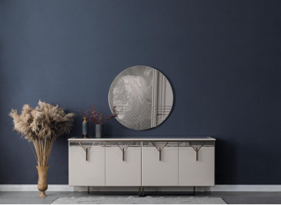 Sideboard Anrichte mit Spiegel Holzschrank Kommode Schrank Holz Weiß