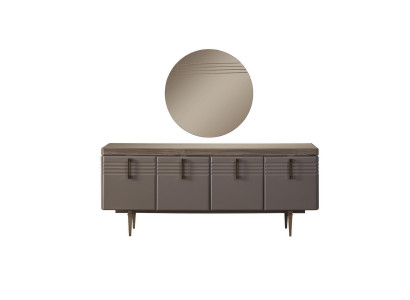 Sideboard Anrichte Grau Schrank Spiegel Kommode Holz Garnitur Kommode