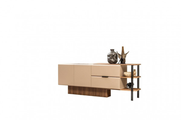 Anrichte Sideboard Holzschrank Kommode Schrank Holz Beige Moderne