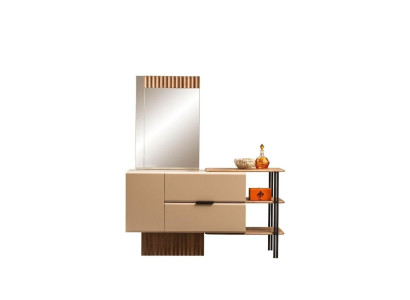 Schminktisch Frisiertisch Konsolentisch Holz Schlafzimmer Beige Modern