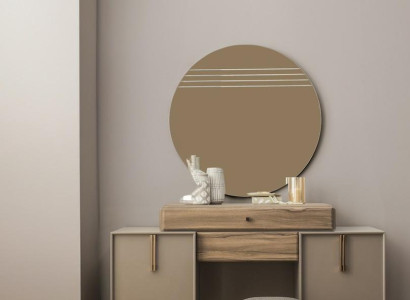 Schminktisch Konsolentisch Frisiertisch Holz Grau Spiegel Schlafzimmer