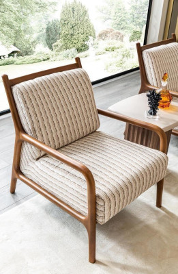 Sessel Ohrensessel Einsitzer Sitzer Polyester Stoff Design Wohnzimmer
