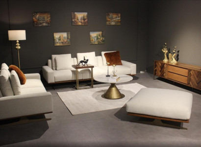 Wohnzimmer Set 6tlg Komplett Design Modern Sofagarnitur Dreisitzer Couchtisch