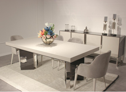 Esszimmer Design Set 6 tlg Design Esstisch mit 4х Stühle Modern Sideboard