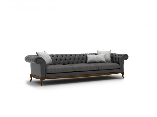 Wohnzimmer Sofa Couch Viersitzer Grau Einrichtung Designer Polstermöbel