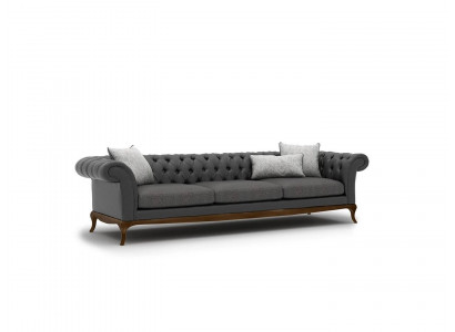 Wohnzimmer Sofa Couch Viersitzer Grau Einrichtung Designer Polstermöbel