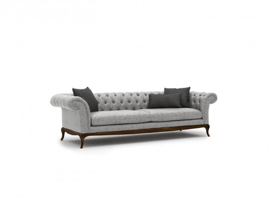 Grau Sofa Dreisitzer Wohnzimmer Einrichtung Chesterfield Möbel Polstermöbel