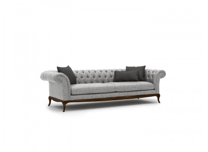 Grau Sofa Dreisitzer Wohnzimmer Einrichtung Chesterfield Möbel Polstermöbel