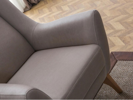 Luxus Sessel Grau Kunstleder Design Möbel Wohnzimmer Einrichtung Polstermöbel