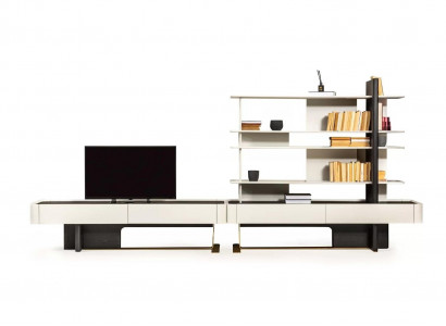 Wohnwand Sideboard RTV Lowboard Regale TV Ständer Schrank Holz Weiß