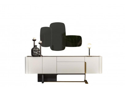 Sideboard Anrichte Weiß Schrank Spiegel Kommode Holz Garnitur Kommode