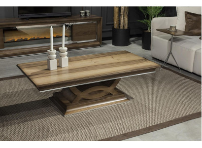 Säulen Couchtisch Brauner Tisch Wohnzimmer Beistelltische Sofatisch Holz